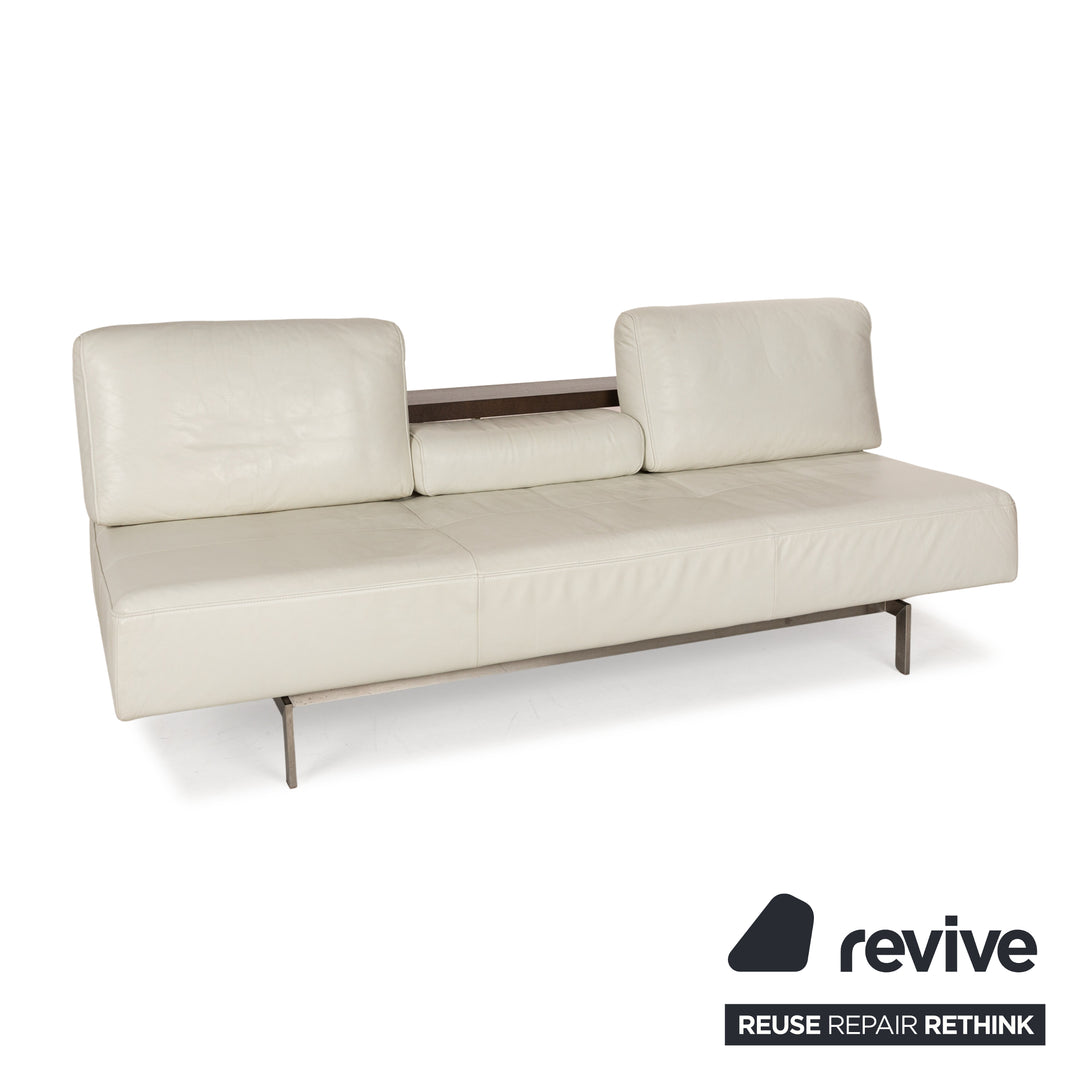 Rolf Benz Dono 6100 Leather Three-Seater White Sofa Couch