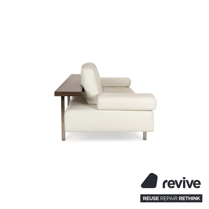 Rolf Benz Dono 6100 Leather Three-Seater White Sofa Couch