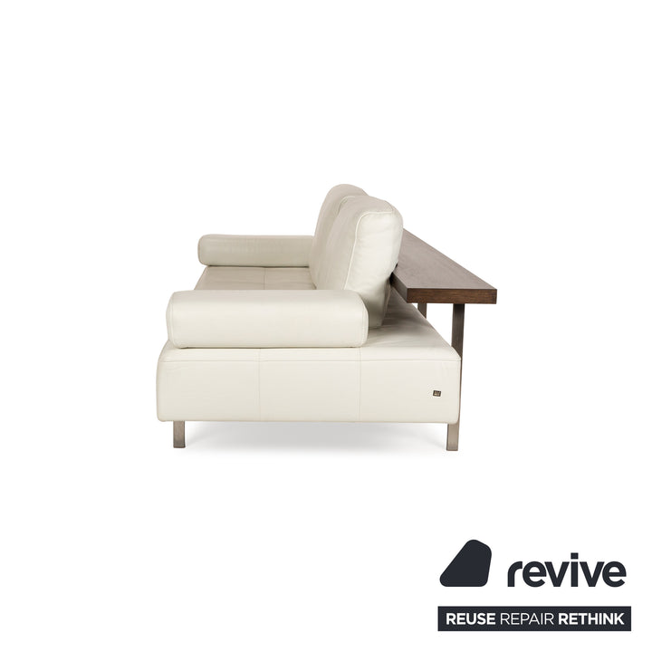 Rolf Benz Dono 6100 Leather Three-Seater White Sofa Couch