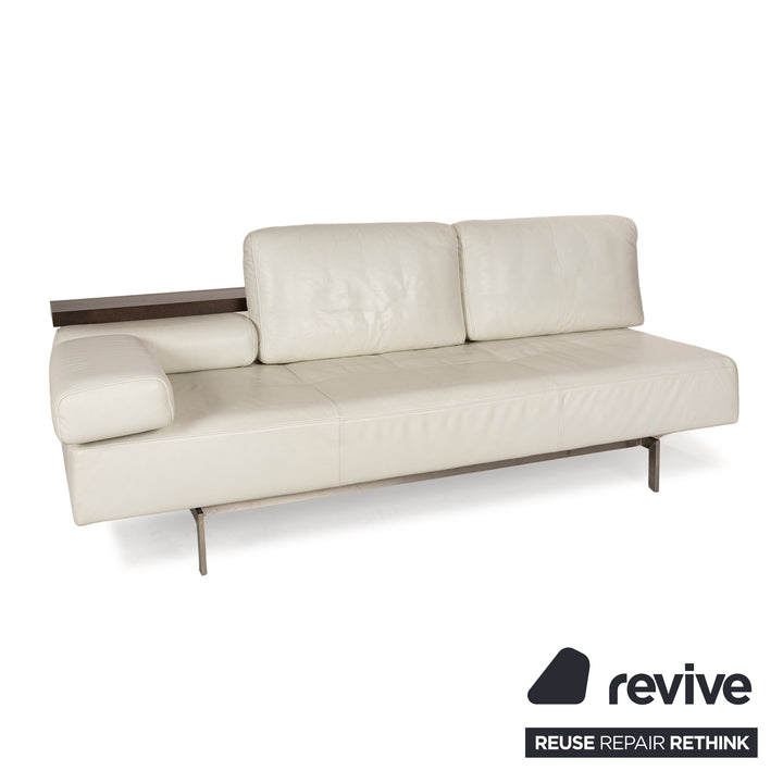 Rolf Benz Dono 6100 Leather Three-Seater White Sofa Couch