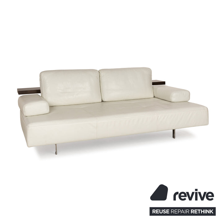 Rolf Benz Dono 6100 Leather Three-Seater White Sofa Couch