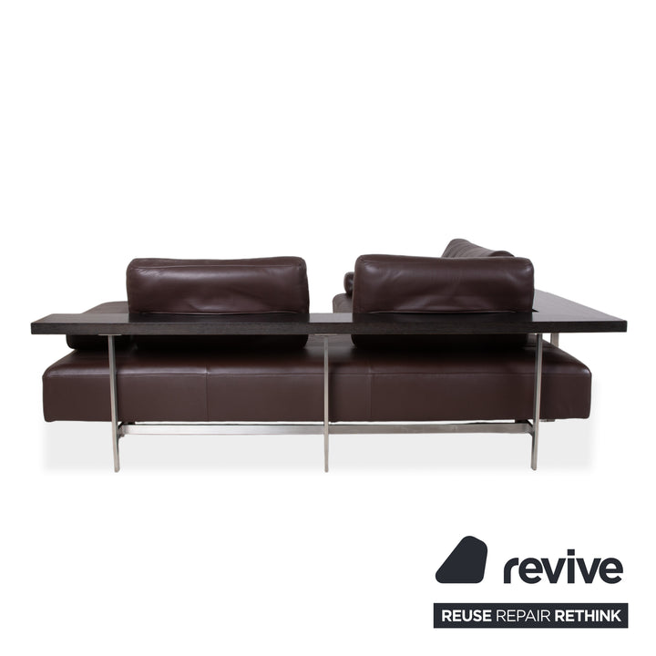 Rolf Benz Dono 6100 Canapé d'angle en cuir marron Canapé fonction manuelle
