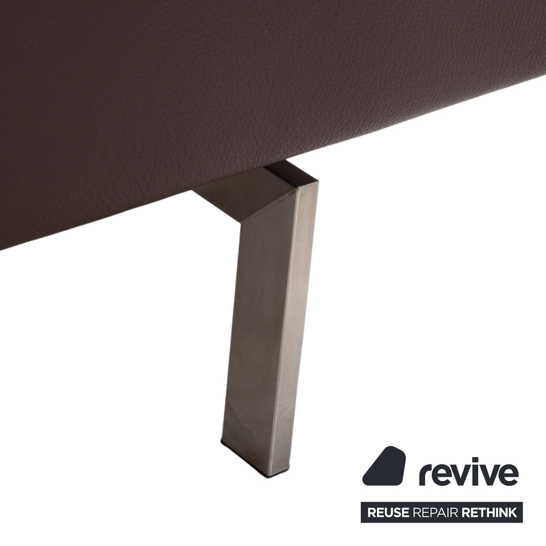Rolf Benz Dono 6100 Canapé d'angle en cuir marron Canapé fonction manuelle