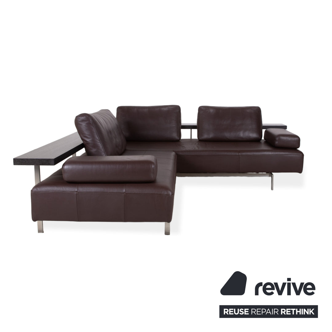Rolf Benz Dono 6100 Leather Corner Sofa Brown Sofa Couch Manual Function
