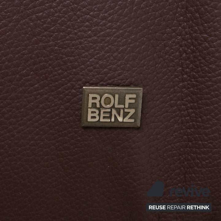 Rolf Benz Dono 6100 Canapé d'angle en cuir marron Canapé fonction manuelle