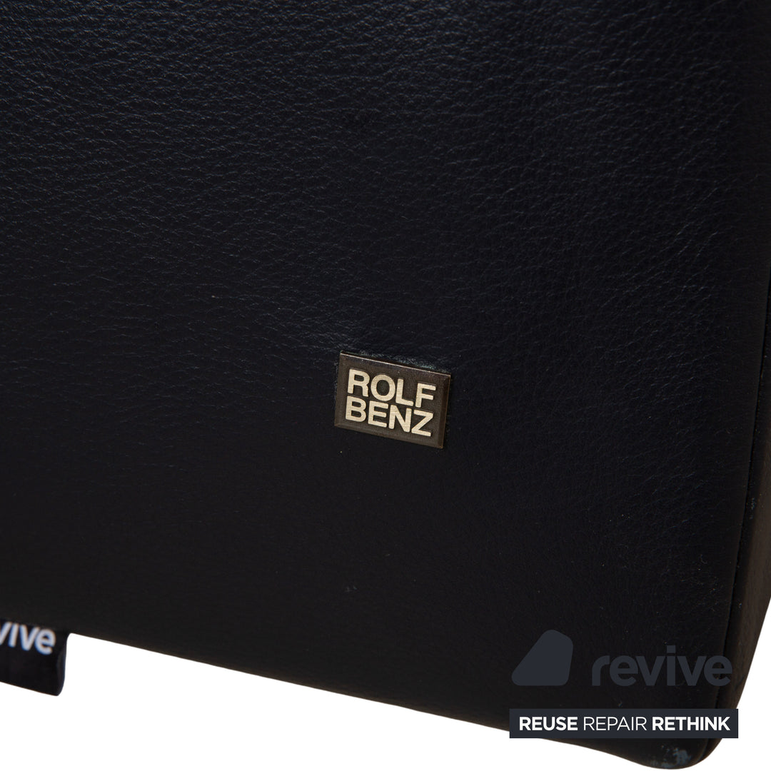 Canapé d'angle en cuir Rolf Benz Dono 6100 bleu foncé - Fonctionnement manuel