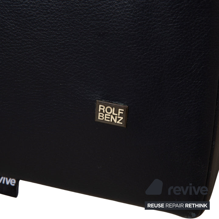 Canapé d'angle en cuir Rolf Benz Dono 6100 bleu foncé - Fonctionnement manuel