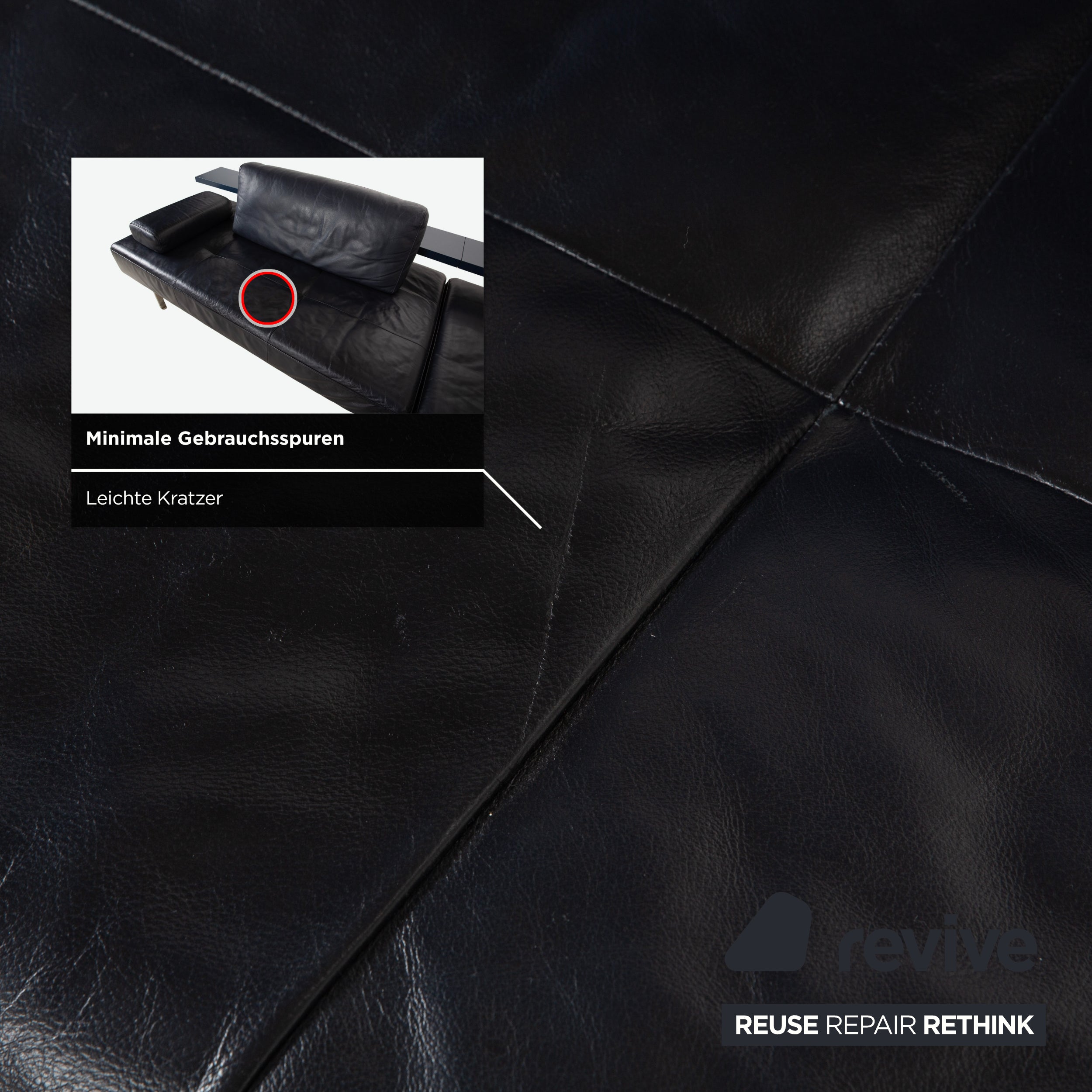 Rolf Benz Dono 6100 Leder Ecksofa Dunkelblau Sofa Couch manuelle Funktion