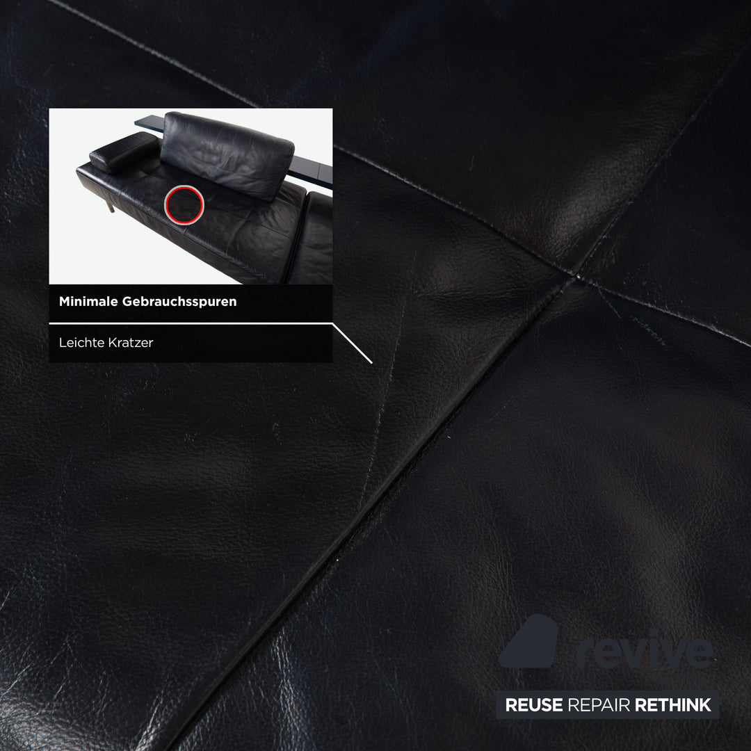 Rolf Benz Dono 6100 Leder Ecksofa Dunkelblau Sofa Couch manuelle Funktion