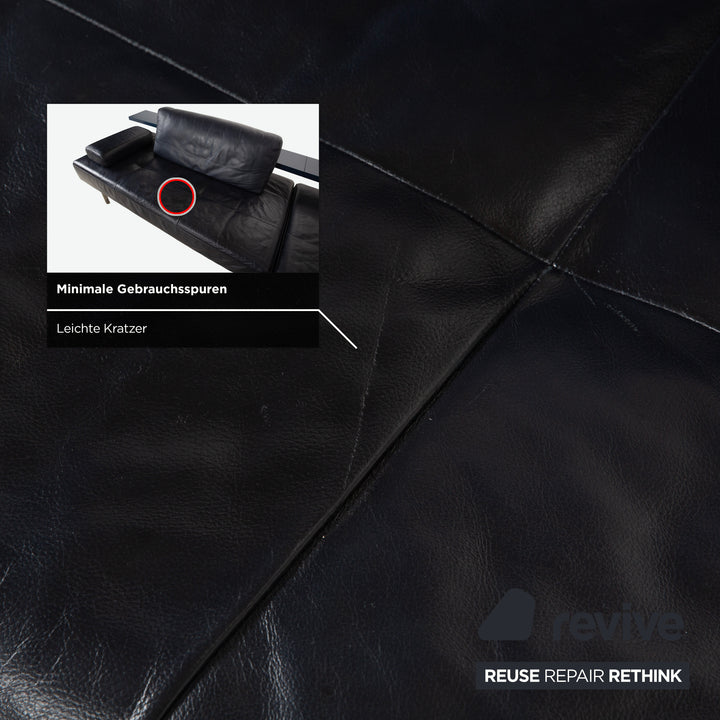 Rolf Benz Dono 6100 Leder Ecksofa Dunkelblau Sofa Couch manuelle Funktion