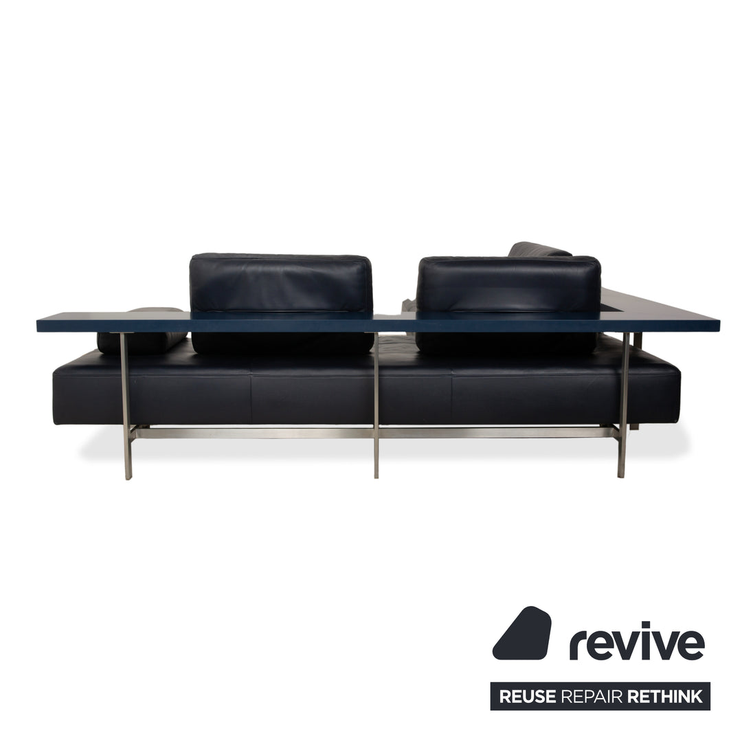 Canapé d'angle en cuir Rolf Benz Dono 6100 bleu foncé - Fonctionnement manuel