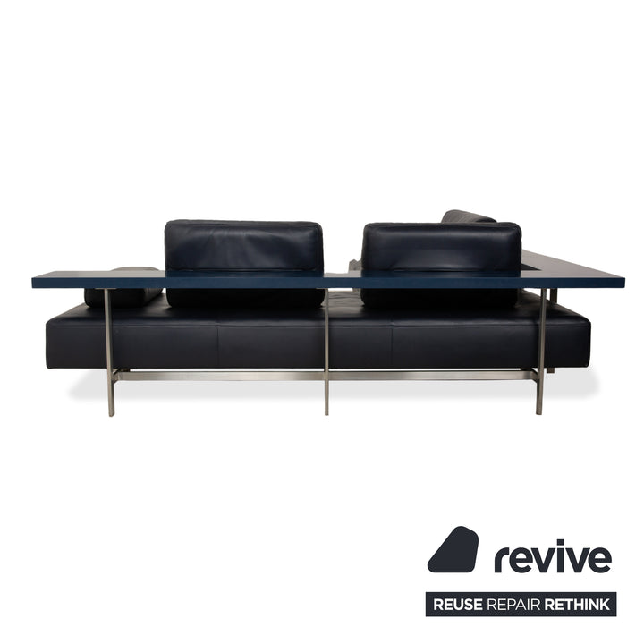 Canapé d'angle en cuir Rolf Benz Dono 6100 bleu foncé - Fonctionnement manuel