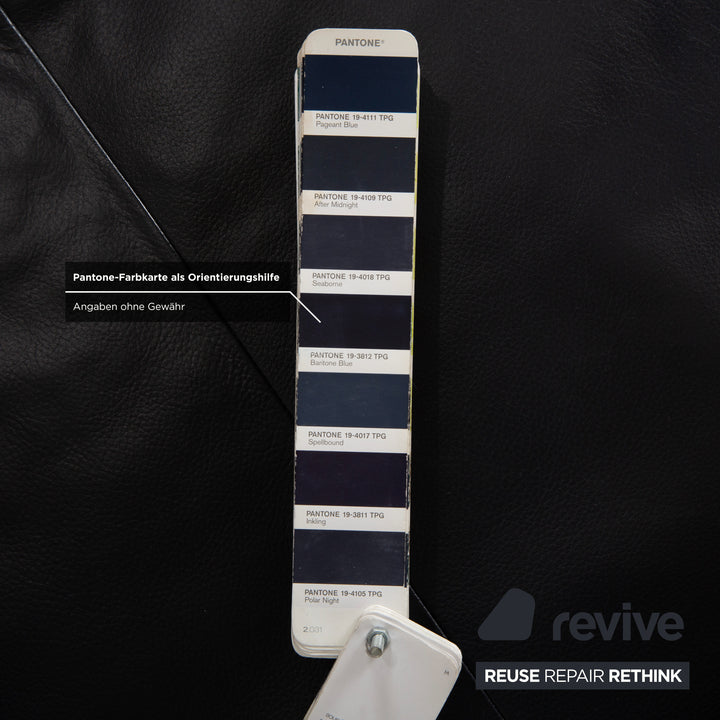 Canapé d'angle en cuir Rolf Benz Dono 6100 bleu foncé - Fonctionnement manuel