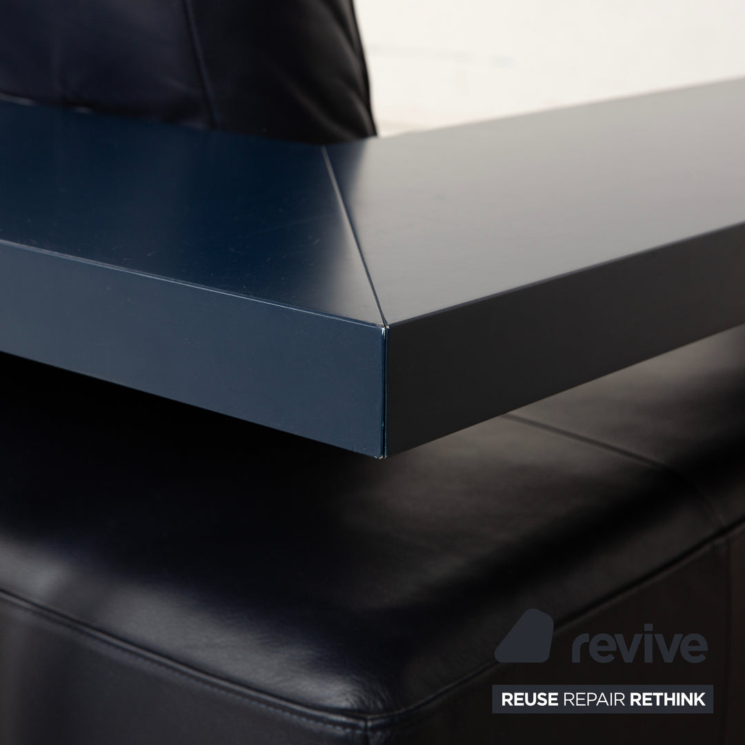 Canapé d'angle en cuir Rolf Benz Dono 6100 bleu foncé - Fonctionnement manuel