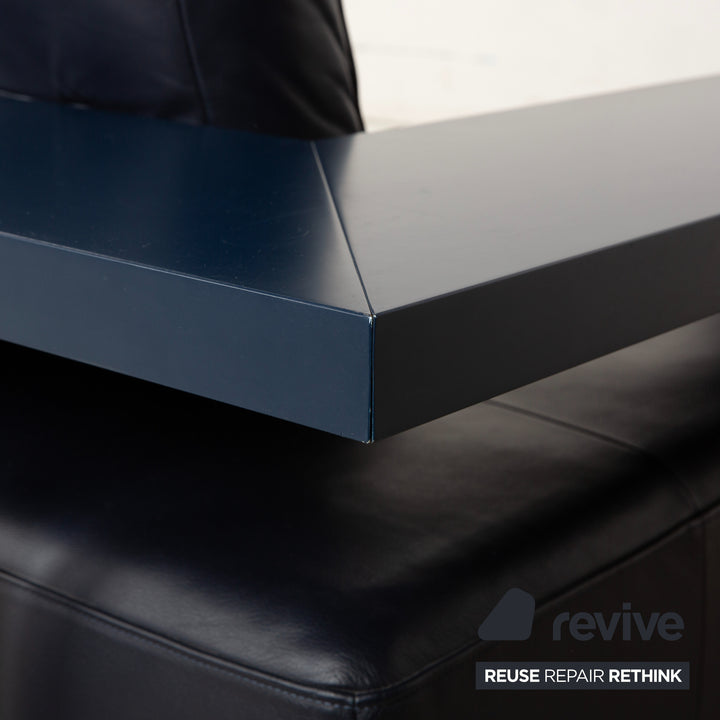 Canapé d'angle en cuir Rolf Benz Dono 6100 bleu foncé - Fonctionnement manuel