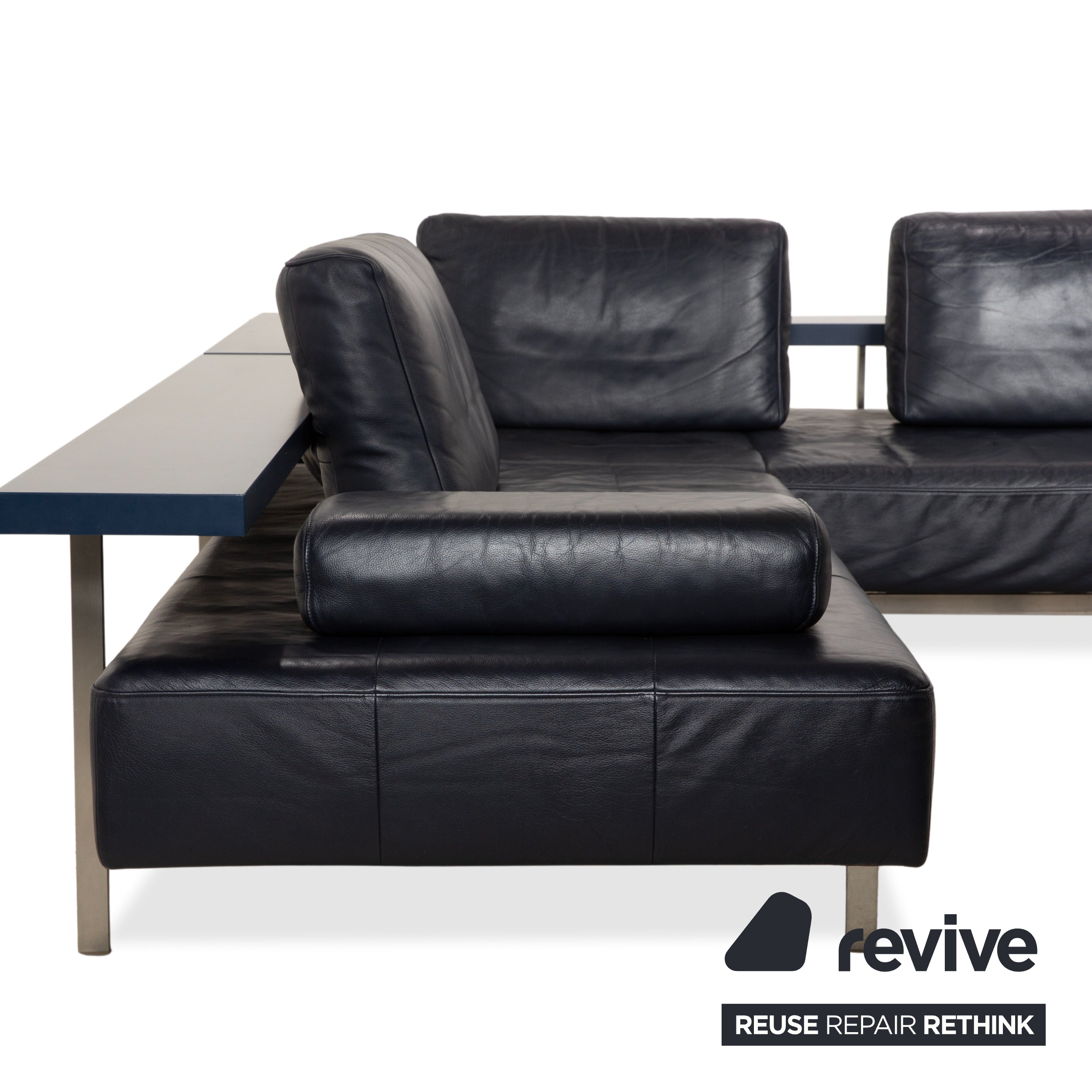 Rolf Benz Dono 6100 Leder Ecksofa Dunkelblau Sofa Couch manuelle Funktion