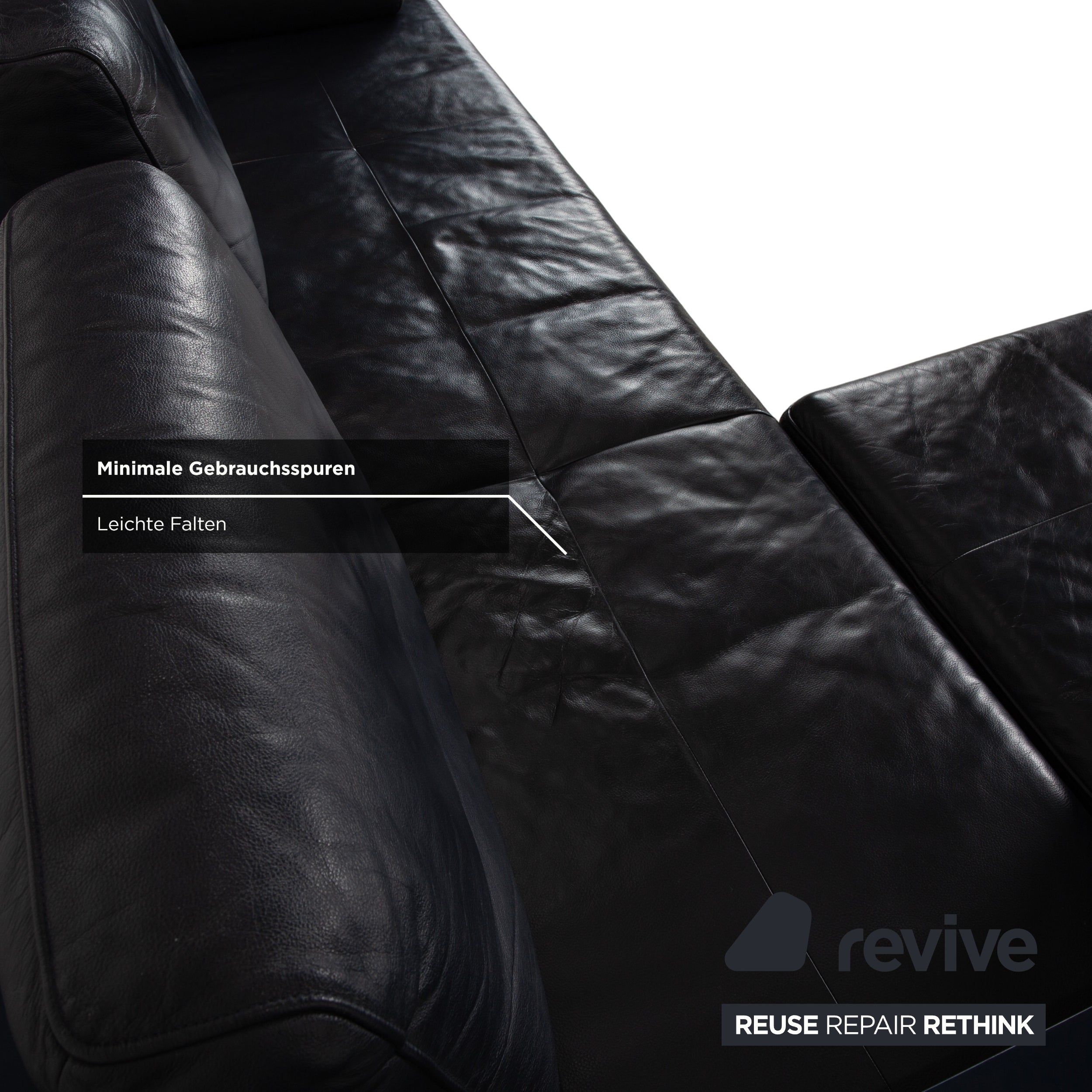 Rolf Benz Dono 6100 Leder Ecksofa Dunkelblau Sofa Couch manuelle Funktion