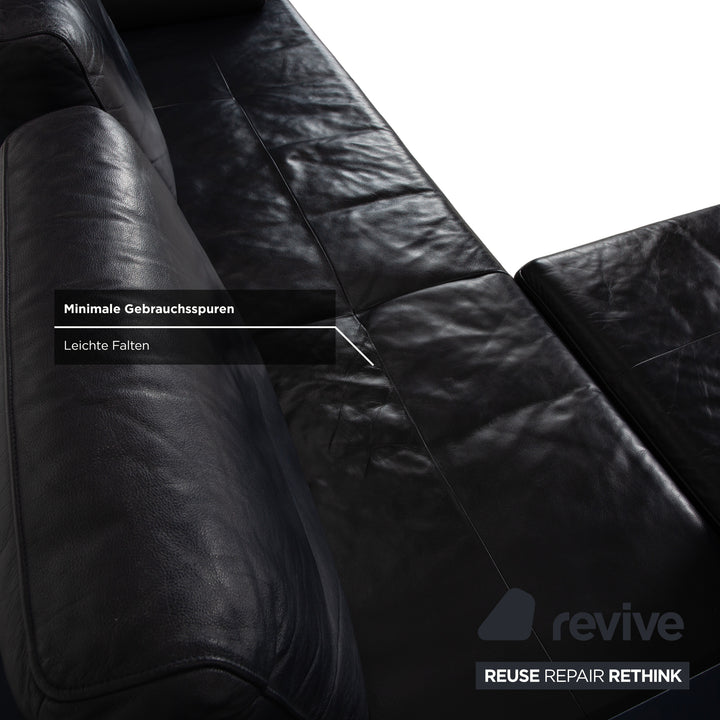 Rolf Benz Dono 6100 Leder Ecksofa Dunkelblau Sofa Couch manuelle Funktion