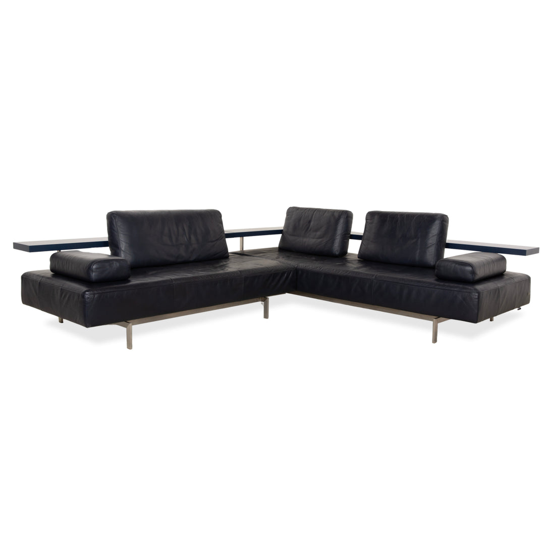 Canapé d'angle en cuir Rolf Benz Dono 6100 bleu foncé - Fonctionnement manuel