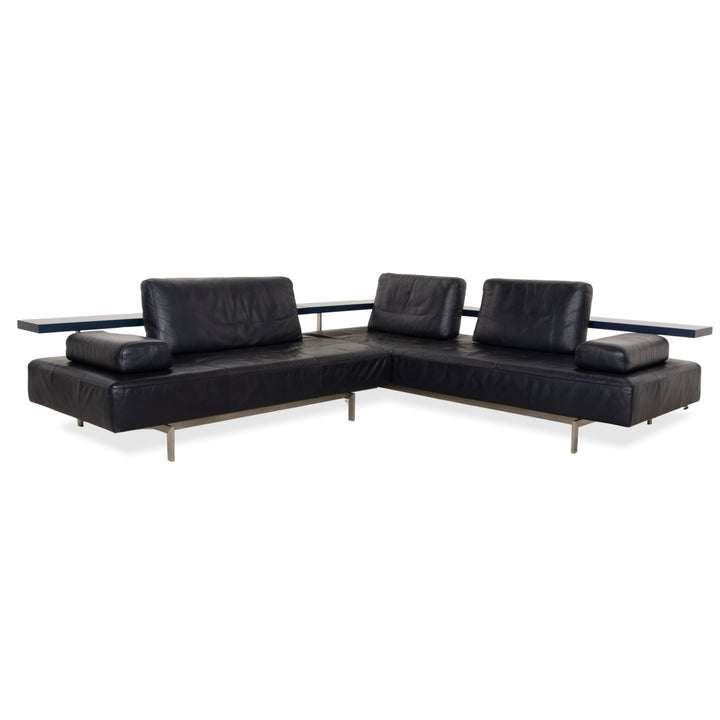 Canapé d'angle en cuir Rolf Benz Dono 6100 bleu foncé - Fonctionnement manuel