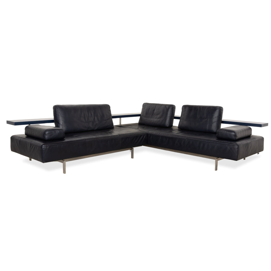 Canapé d'angle en cuir Rolf Benz Dono 6100 bleu foncé - Fonctionnement manuel