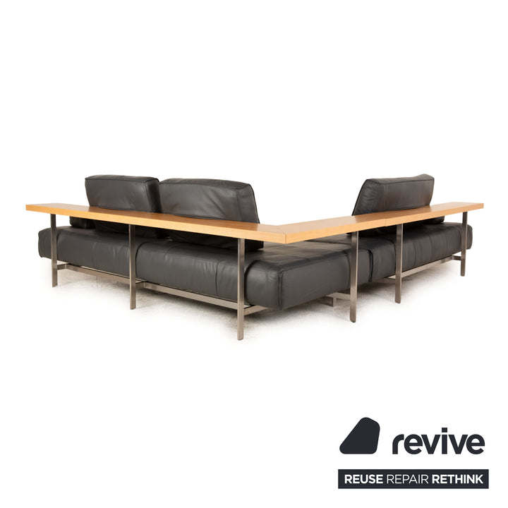 Rolf Benz Dono 6100 Leder Ecksofa Grau Anthrazit Recamiere Links manuelle Funktion