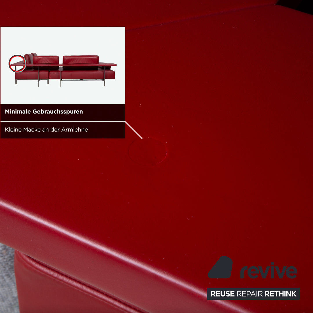 Rolf Benz Dono 6100 Leder Ecksofa Rot Sofa Couch manuelle Funktion