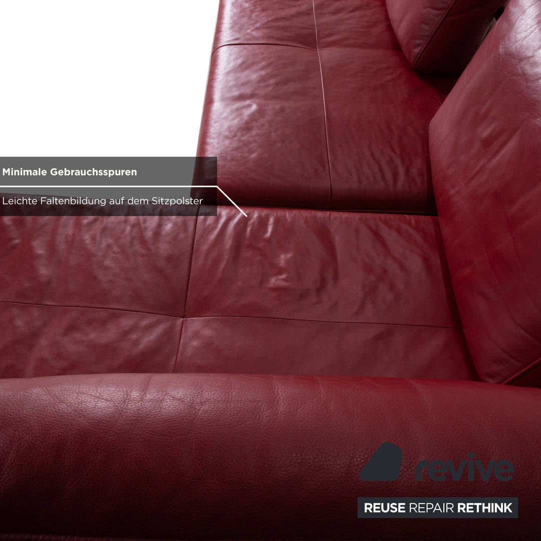 Rolf Benz Dono 6100 Leder Ecksofa Rot Sofa Couch manuelle Funktion