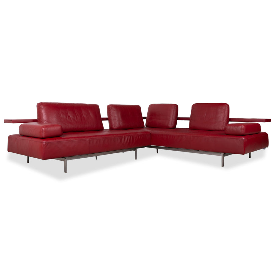 Rolf Benz Dono 6100 Leder Ecksofa Rot Sofa Couch manuelle Funktion