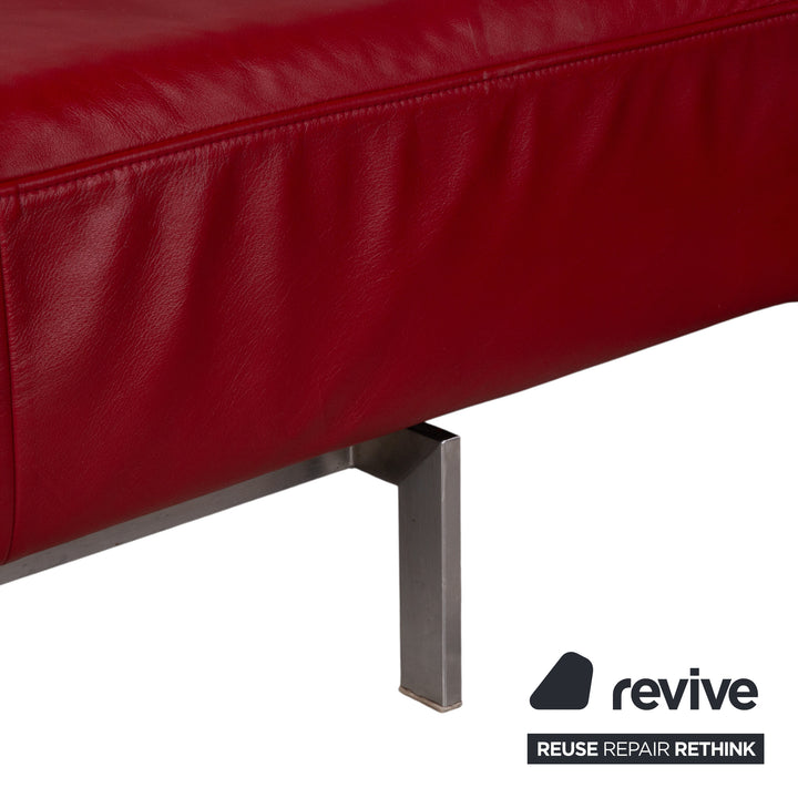 Rolf Benz Dono 6100 Leder Ecksofa Rot Sofa Couch manuelle Funktion