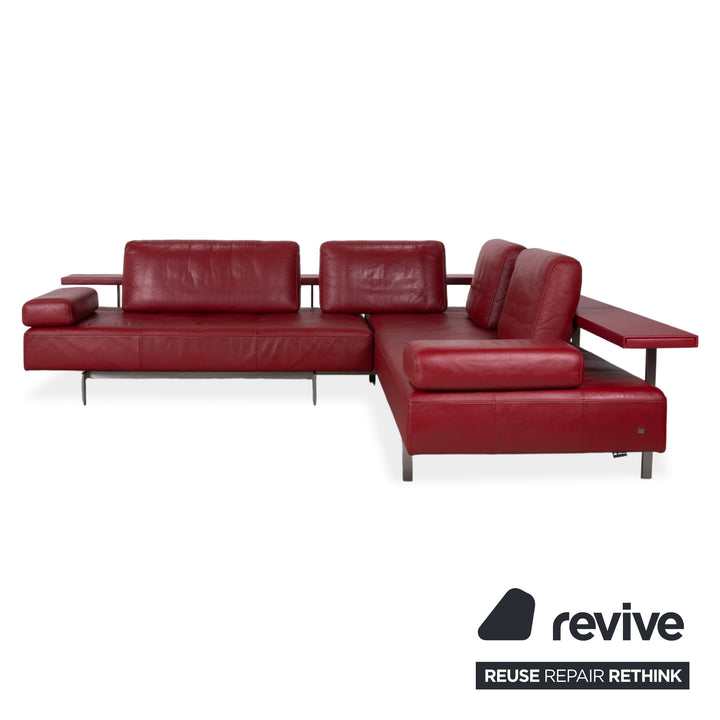 Rolf Benz Dono 6100 Leder Ecksofa Rot Sofa Couch manuelle Funktion