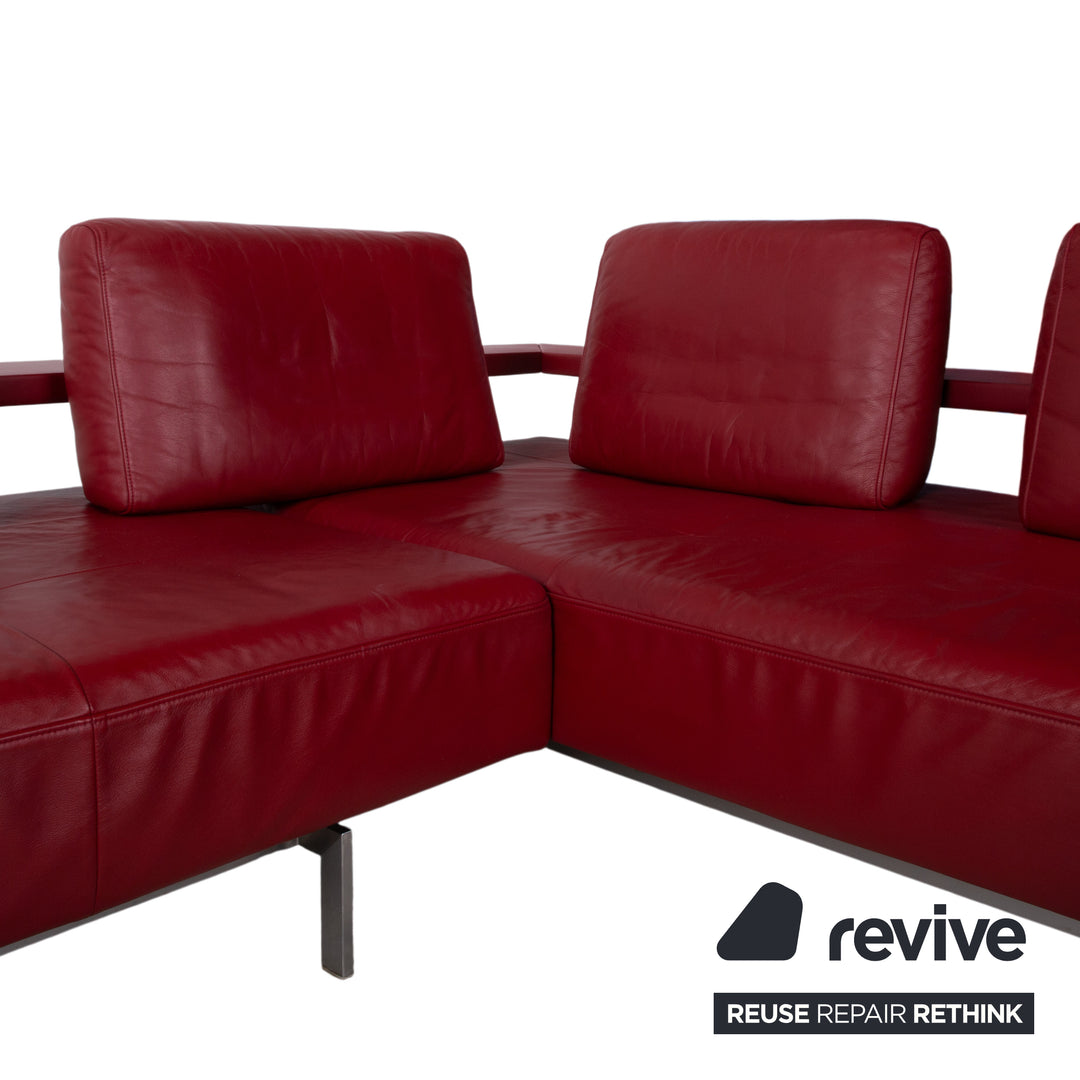Rolf Benz Dono 6100 Leder Ecksofa Rot Sofa Couch manuelle Funktion