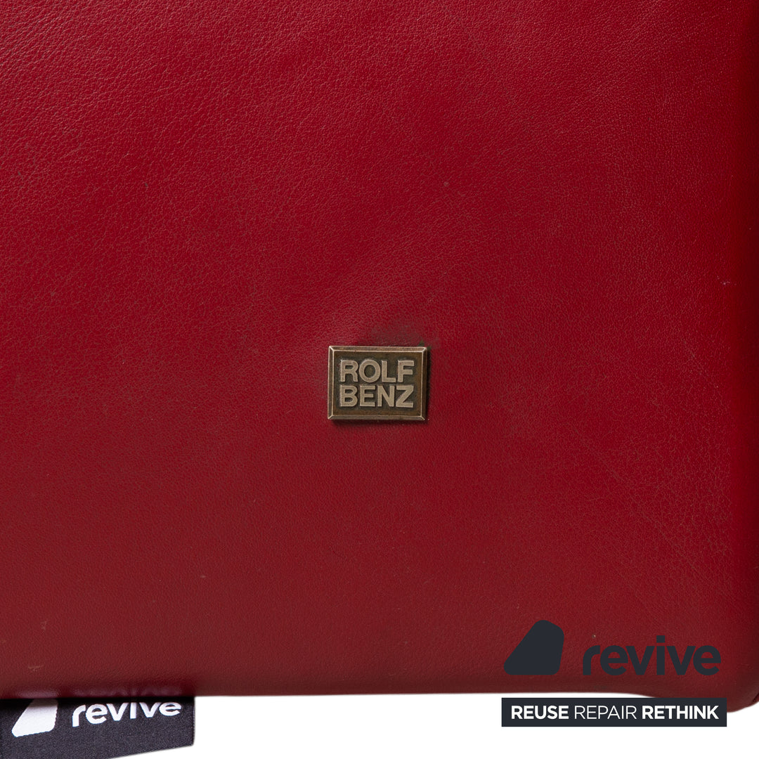 Rolf Benz Dono 6100 Leder Ecksofa Rot Sofa Couch manuelle Funktion