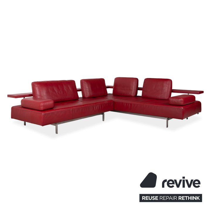 Rolf Benz Dono 6100 Leder Ecksofa Rot Sofa Couch manuelle Funktion