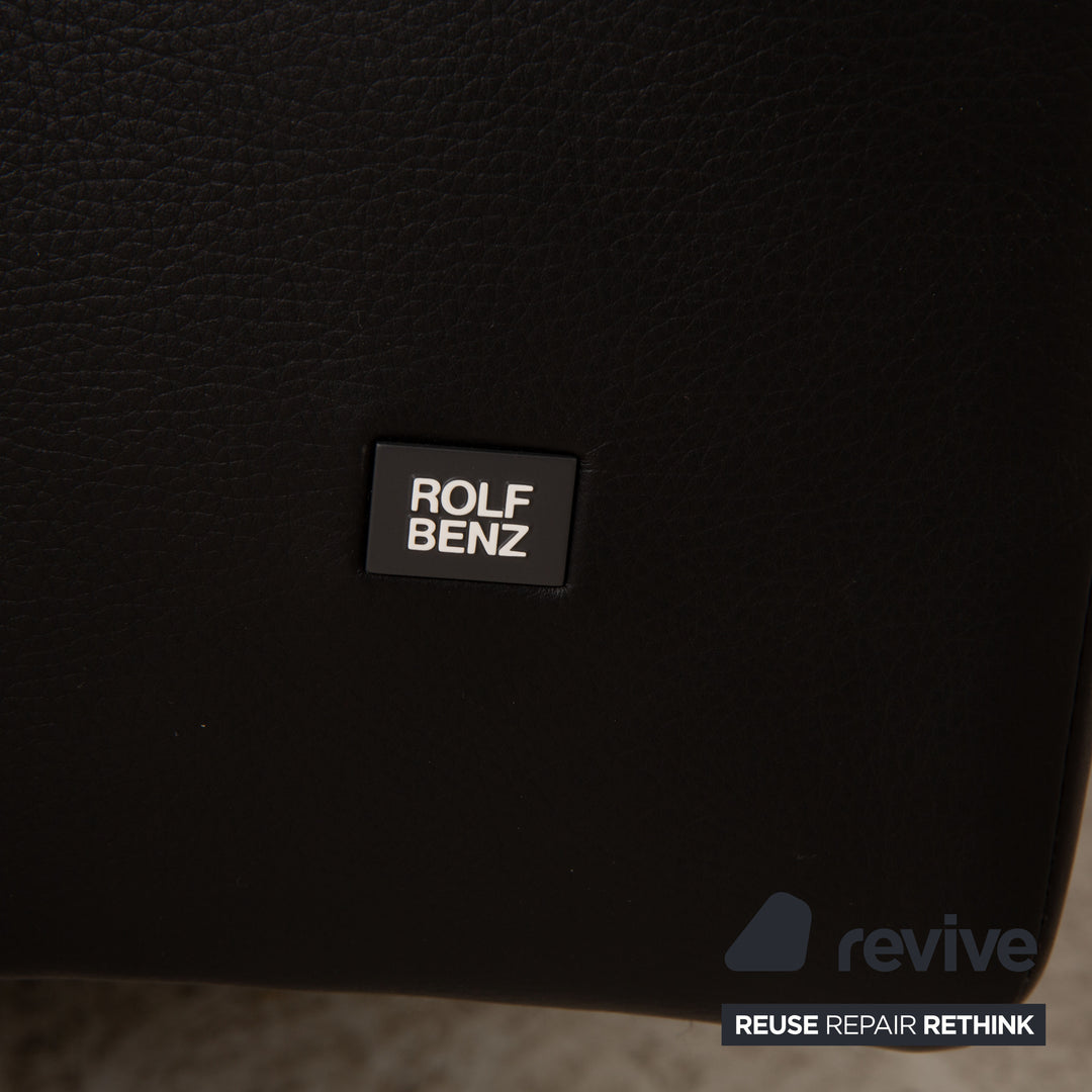 Rolf Benz Dono 6100 Leder Ecksofa Schwarz Sofa Couch Manuelle Funktion Recamiere Rechts