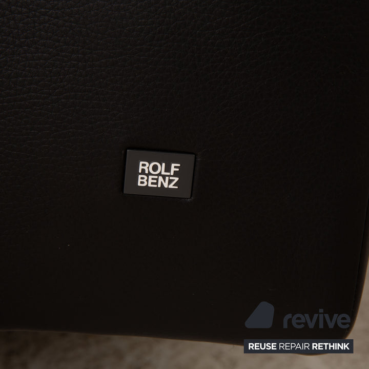 Rolf Benz Dono 6100 Leder Ecksofa Schwarz Sofa Couch Manuelle Funktion Recamiere Rechts