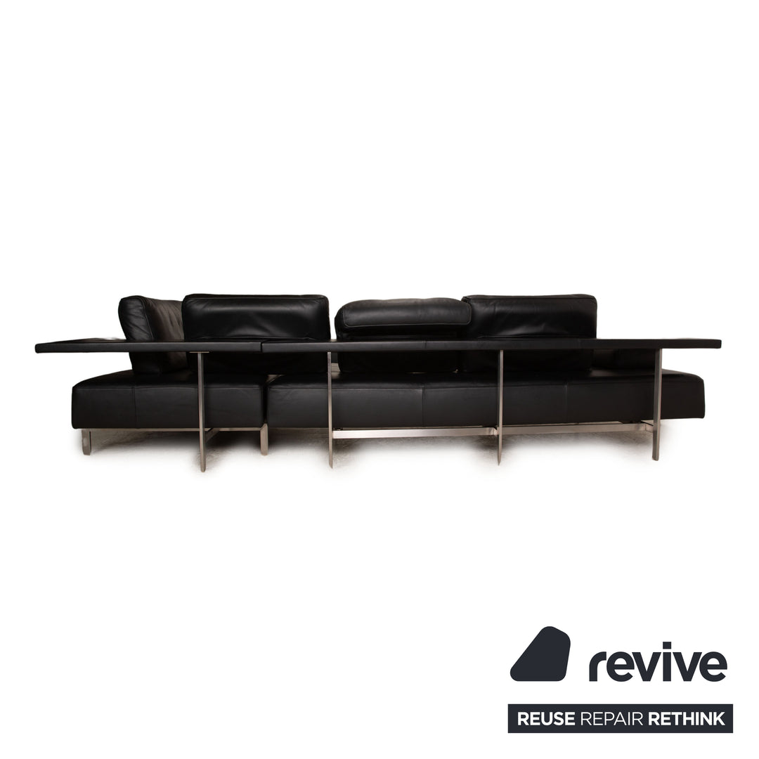 Rolf Benz Dono 6100 Leder Ecksofa Schwarz Sofa Couch Manuelle Funktion Recamiere Rechts