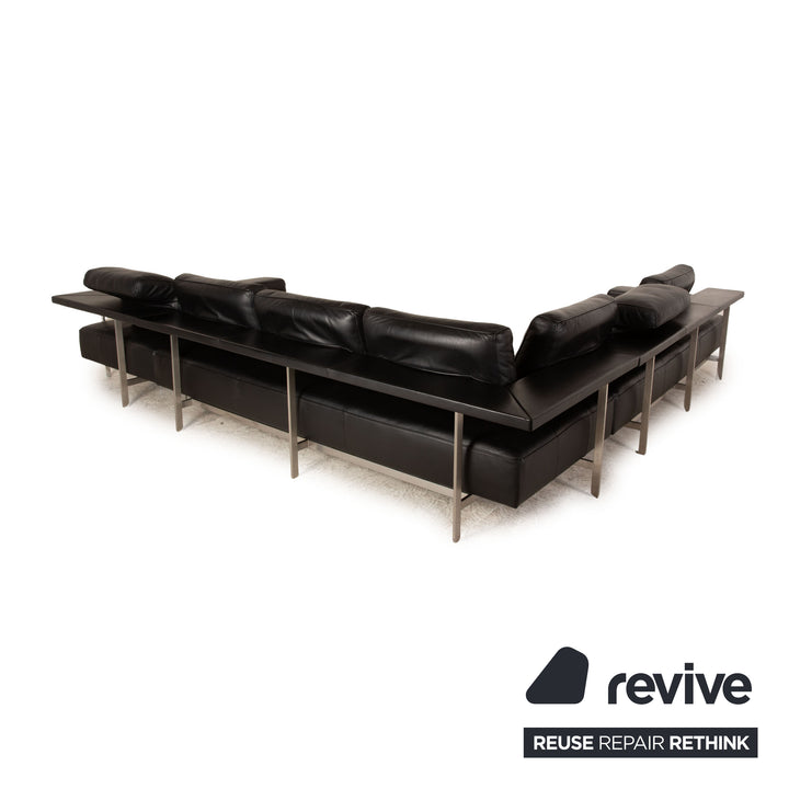 Rolf Benz Dono 6100 Leder Ecksofa Schwarz Sofa Couch Manuelle Funktion Recamiere Rechts