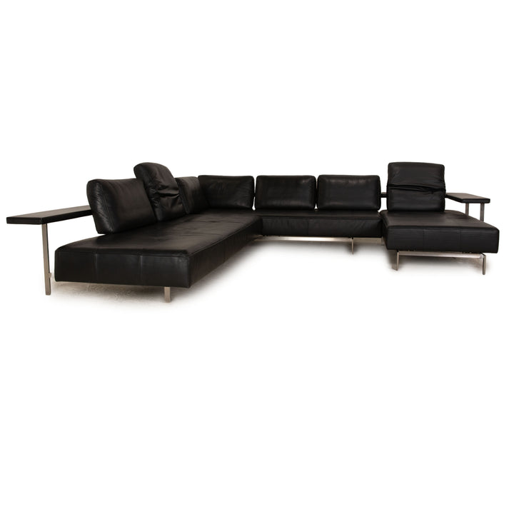 Rolf Benz Dono 6100 Leder Ecksofa Schwarz Sofa Couch Manuelle Funktion Recamiere Rechts