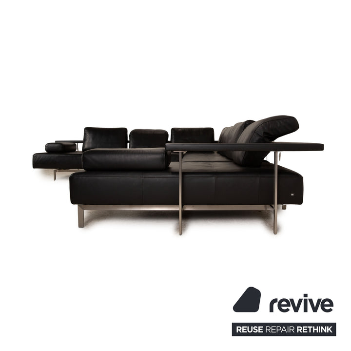 Rolf Benz Dono 6100 Leder Ecksofa Schwarz Sofa Couch Manuelle Funktion Recamiere Rechts