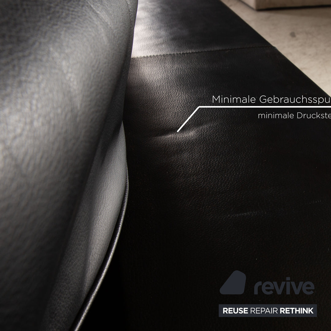 Rolf Benz Dono 6100 Leder Ecksofa Schwarz Sofa Couch Manuelle Funktion Recamiere Rechts