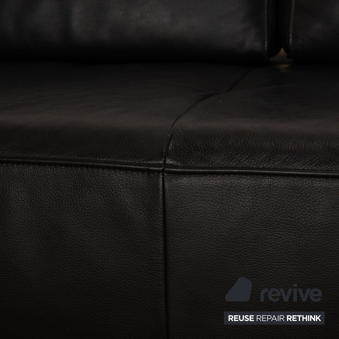 Rolf Benz Dono 6100 Leder Ecksofa Schwarz Sofa Couch Manuelle Funktion Recamiere Rechts