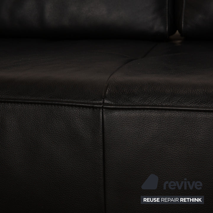 Rolf Benz Dono 6100 Leder Ecksofa Schwarz Sofa Couch Manuelle Funktion Recamiere Rechts
