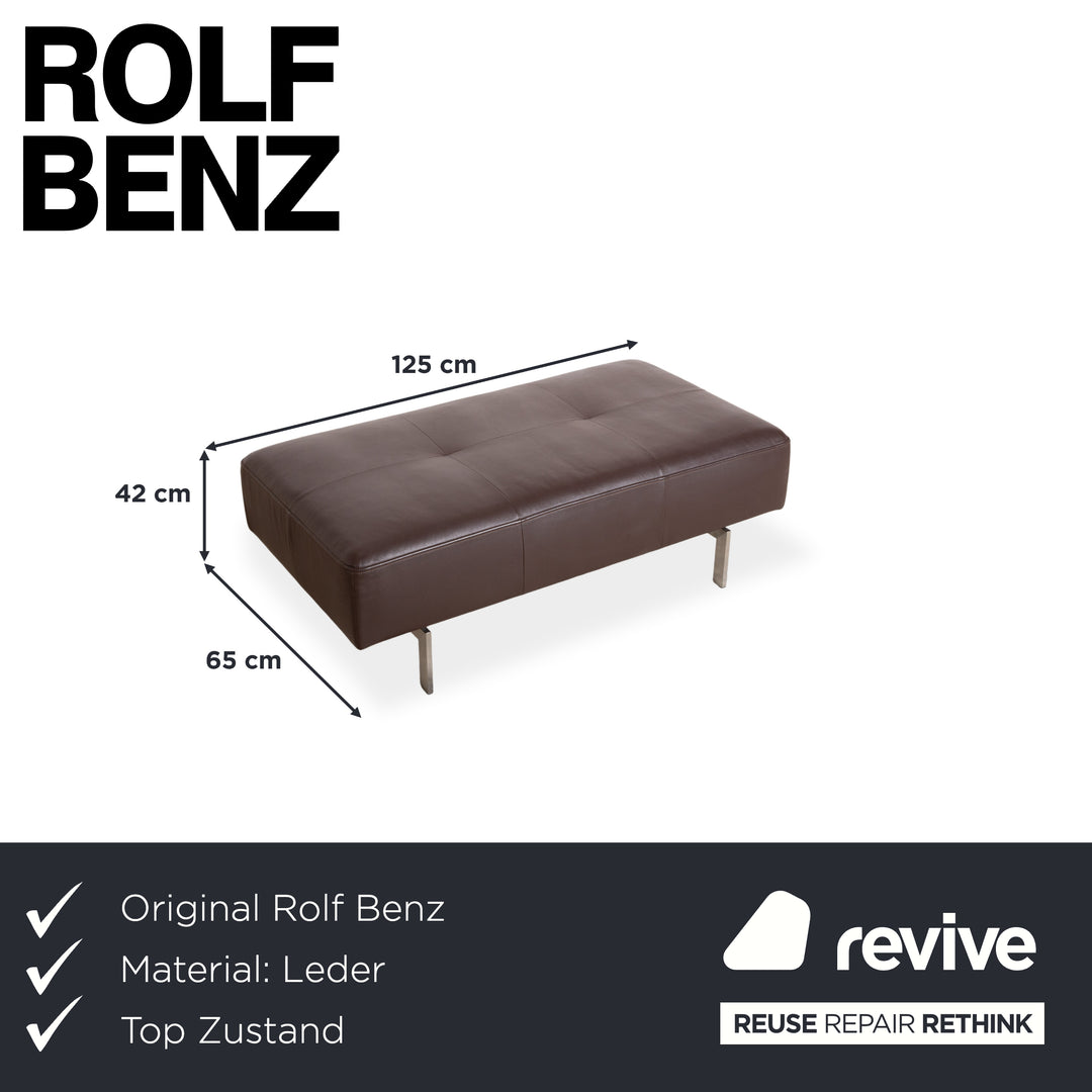 Rolf Benz Dono 6100 Leather Stool Brown