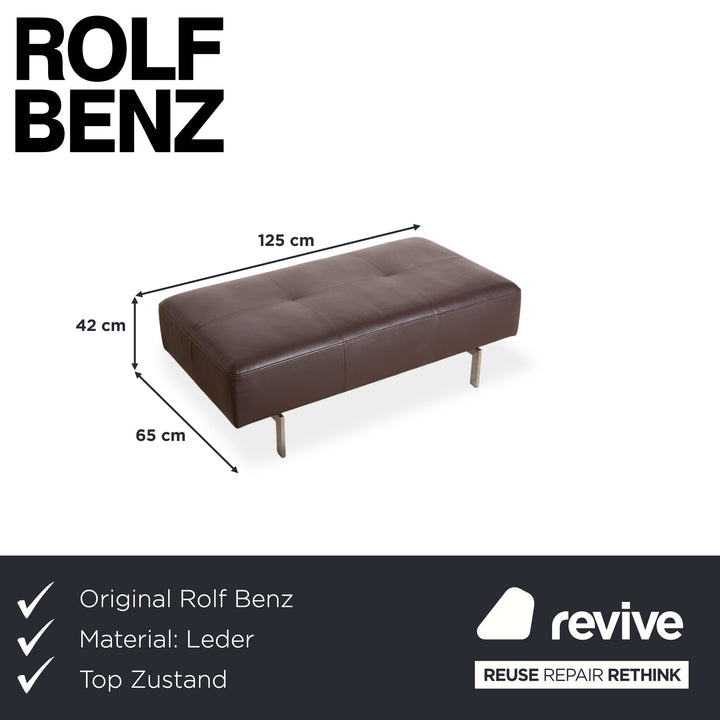 Rolf Benz Dono 6100 Leather Stool Brown