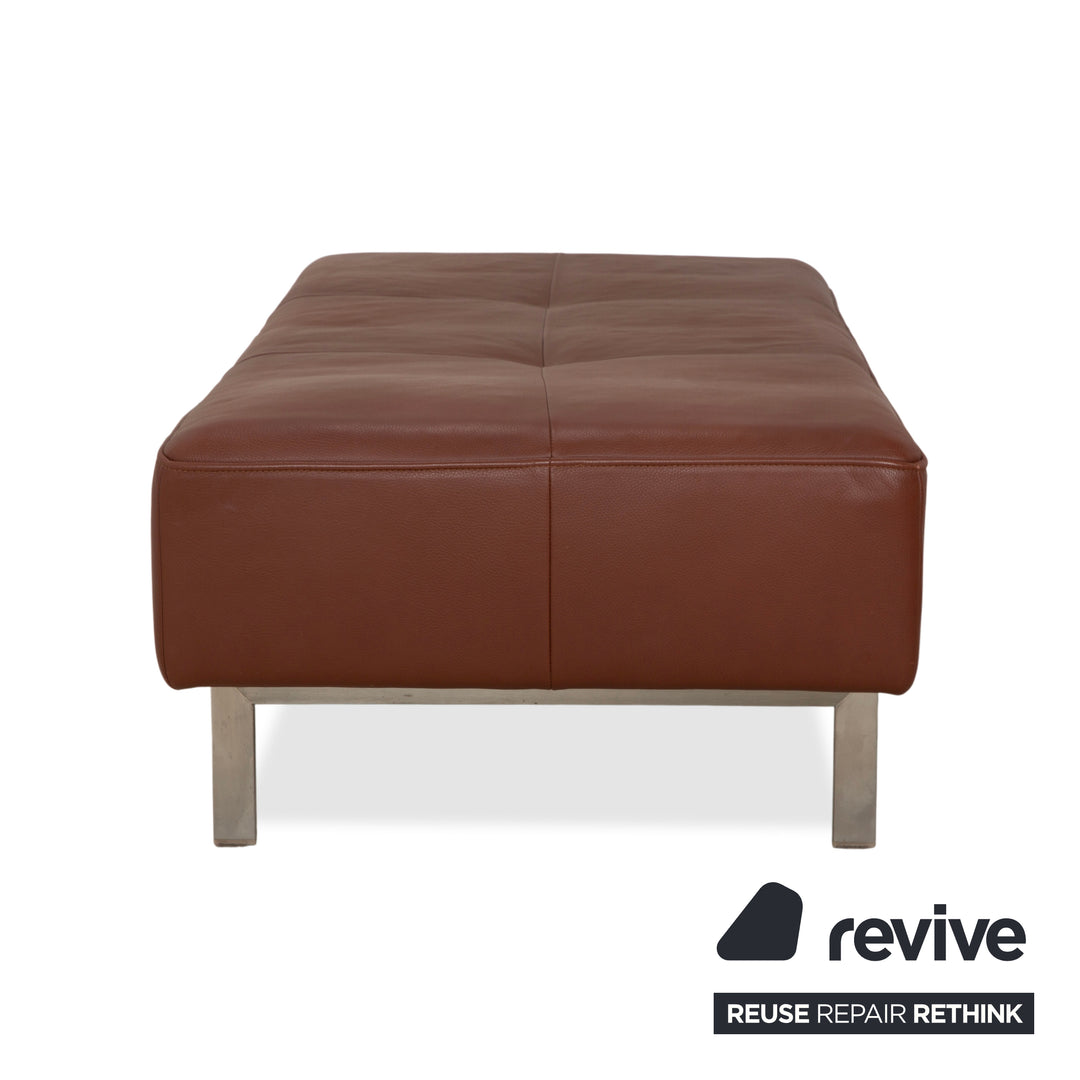 Rolf Benz Dono 6100 Leder Hocker Braun Kastanie Cognac