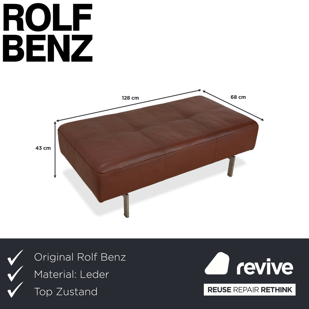Rolf Benz Dono 6100 Leder Hocker Braun Kastanie Cognac