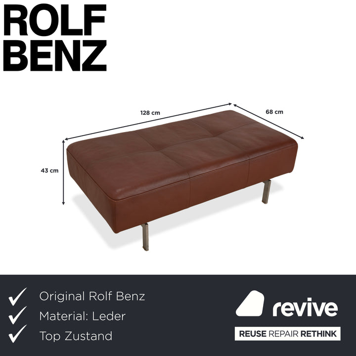 Rolf Benz Dono 6100 Leder Hocker Braun Kastanie Cognac