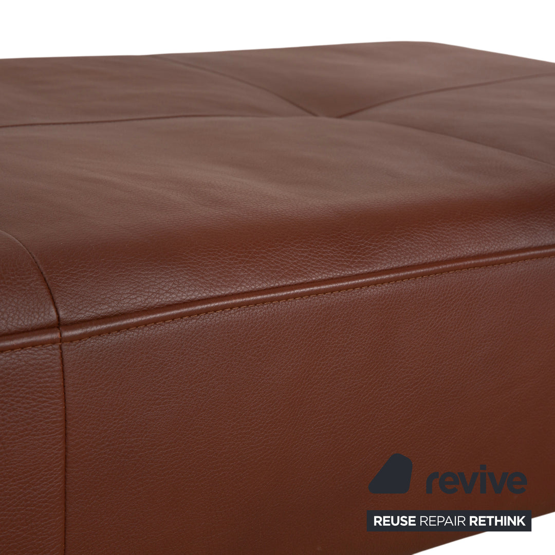 Rolf Benz Dono 6100 Leder Hocker Braun Kastanie Cognac