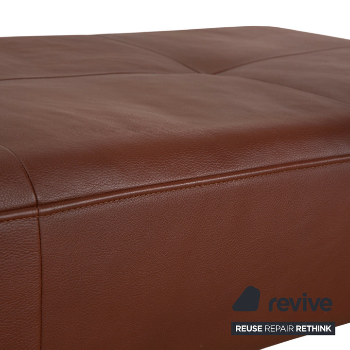Rolf Benz Dono 6100 Leder Hocker Braun Kastanie Cognac